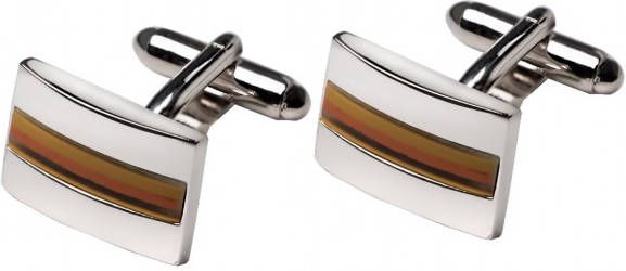 Profuomo Originale Manchetknopen bruin/zilver, Glanzend