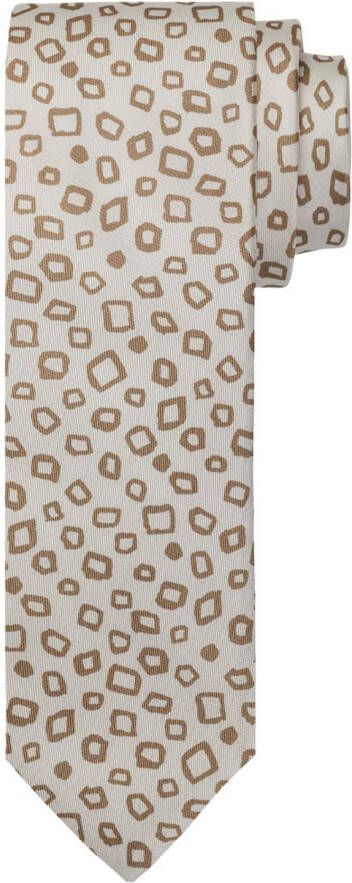 Profuomo Stropdas beige dessin zijde