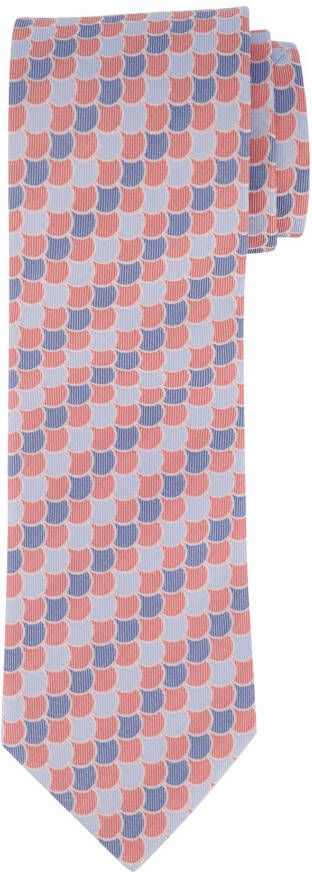 Profuomo Stropdas oranje blauw motief zijde