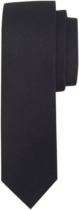 Profuomo Oxford Smalle Zijden Stropdas Zwart Heren