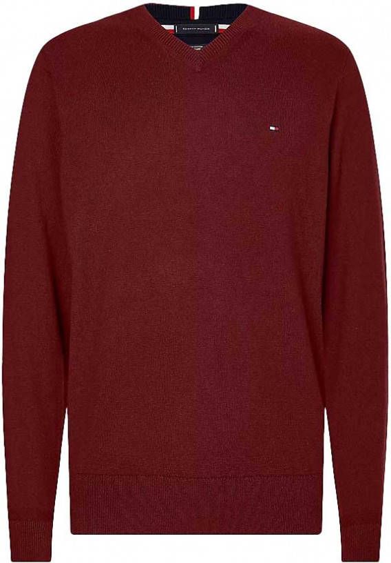 Tommy Hilfiger trui Big & Tall bordeaux effen katoen