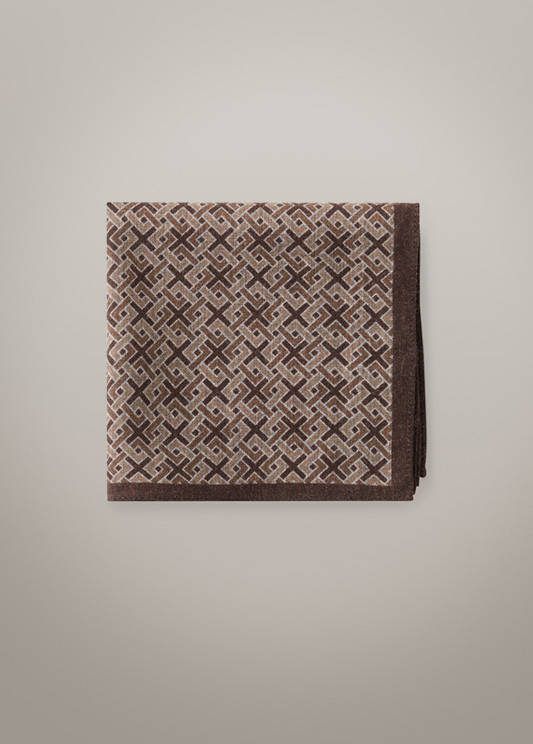Strellson Pochet van wol, met beige bruin dessin