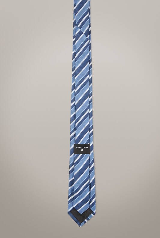 Strellson Zijden stropdas, blauw gestreept