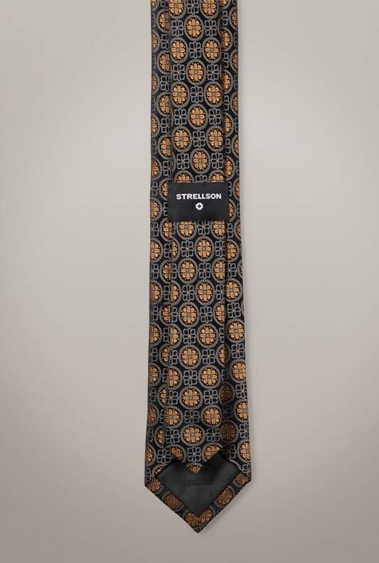 Strellson Zijden stropdas, grijs goud