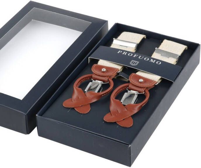 Profuomo bretels informeel beige 36 MM