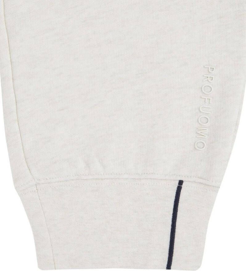 Profuomo Tapered fit joggingbroek met ritszakken en gemê, leerd dessin