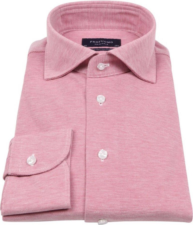 Profuomo Gebreide shirt met lange mouwen , Roze, Heren