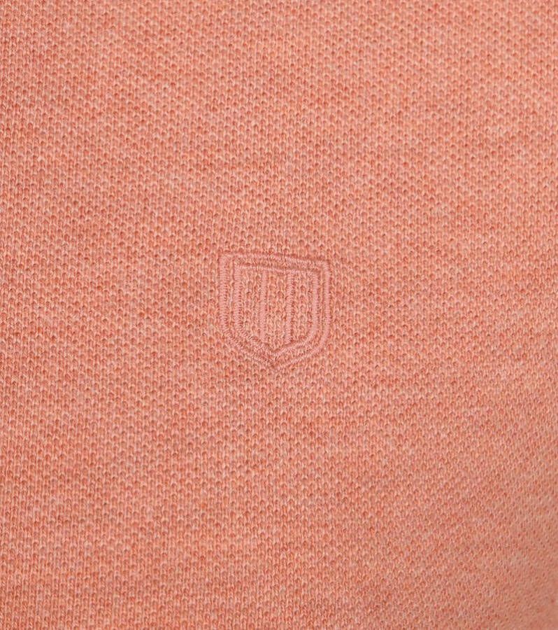 Profuomo slim fit polo van biologisch katoen zalm