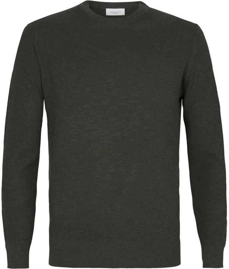 Profuomo Pullover Garment Dye Donkergroen