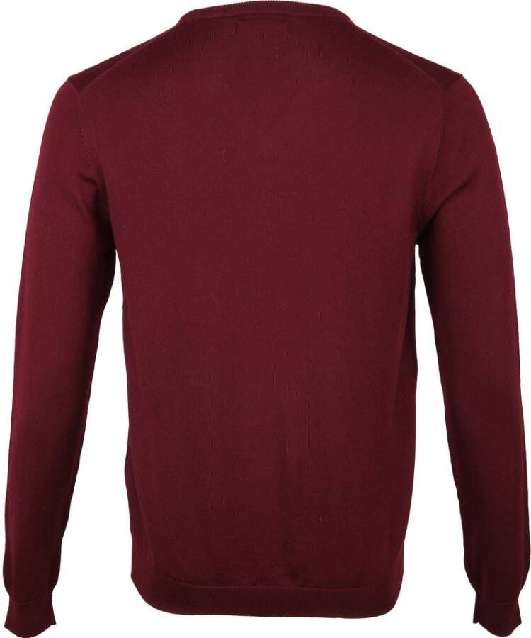 Profuomo Originale Slim Fit Sweatshirt V hals rood, Effen