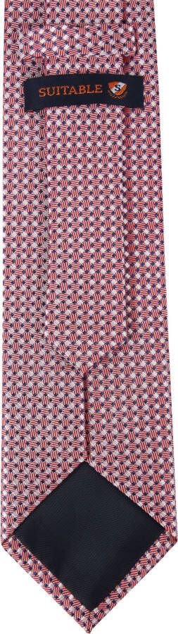 Suitable Stropdas Zijde Ruit Rood F91 5