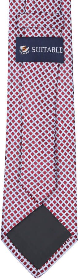 Suitable Stropdas Zijde Ruiten Rood