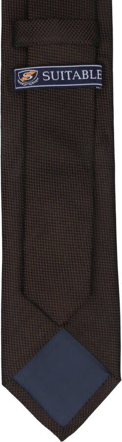 Suitable Zijde Stropdas Bruin