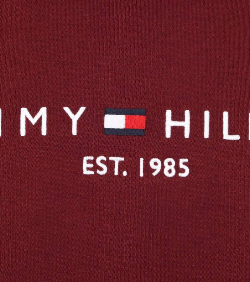 Tommy Hilfiger Regular Fit Sweatshirt ronde halsdonkerrood, Effen