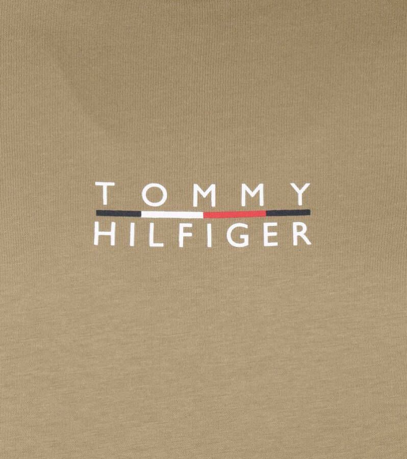 Tommy Hilfiger Slim Fit T Shirt ronde hals beige, Effen