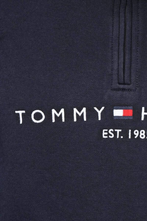 Tommy Hilfiger vest donkerblauw effen katoen opstaande kraag