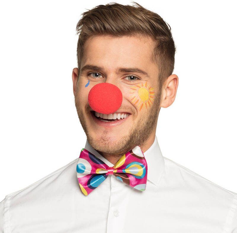 Vlinderstrik clown gekleurd
