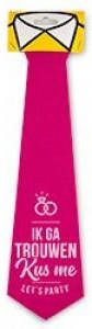 Feestbazaar Stropdas Ik Ga Trouwen Kus Me Roze