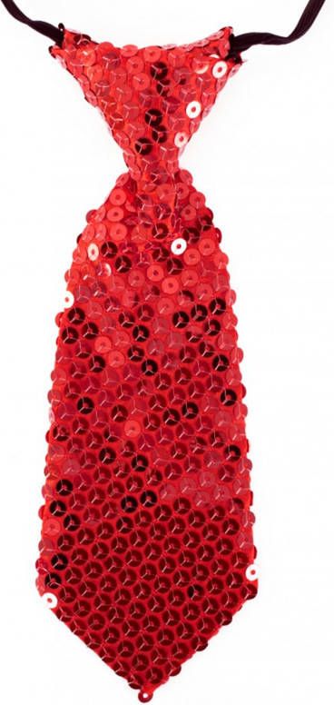 Confetti Mini stropdas rood met pailletten