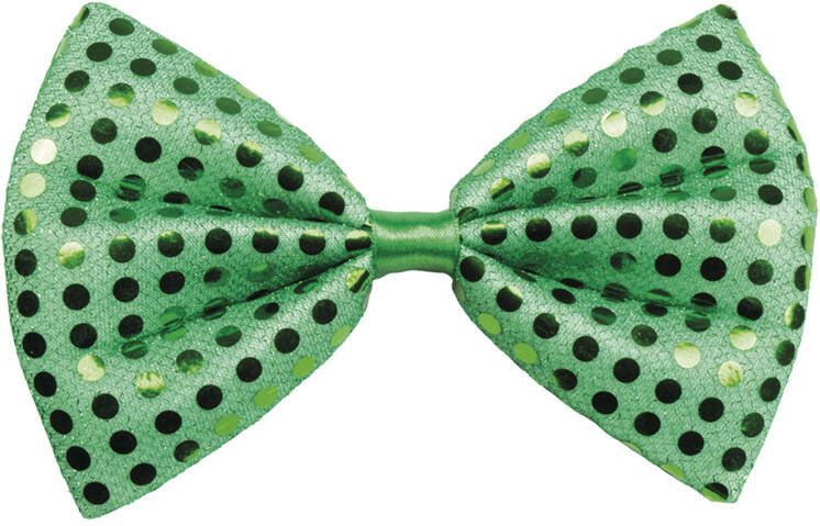 Vlinderstrik met pailletten groen