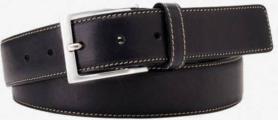 Michaelis Belt leather black contrast stiksel