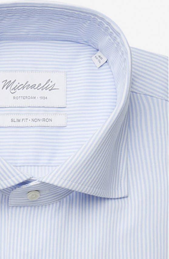 Michaelis Licht wit streepjes overhemd