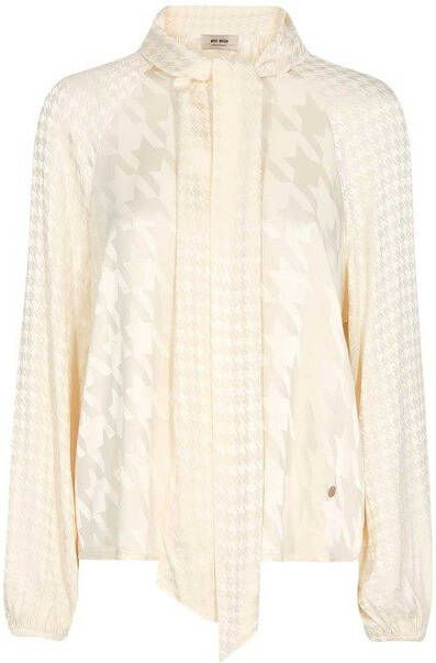MOS MOSH Saloni Alia top met strikkraag en jacquard dessin