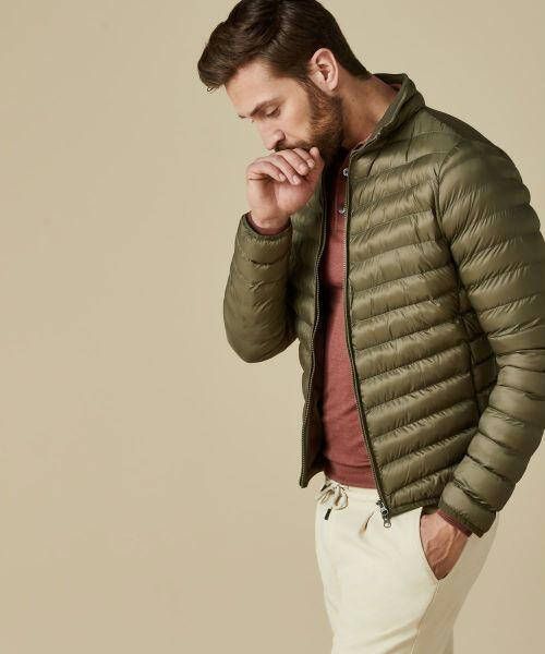 Profuomo Slim Fit Buitenjas olijf, Effen