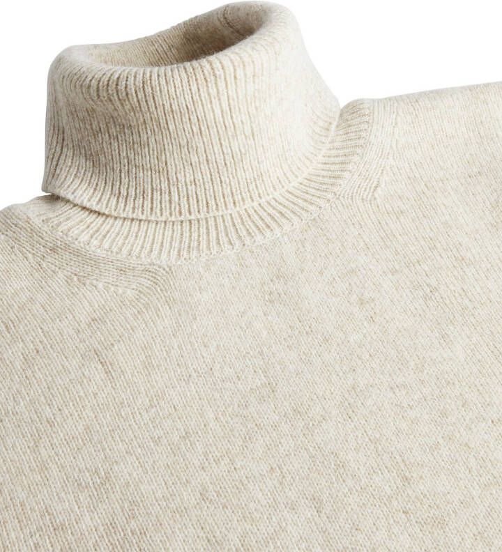 Profuomo coltrui beige effen wol opstaande kraag