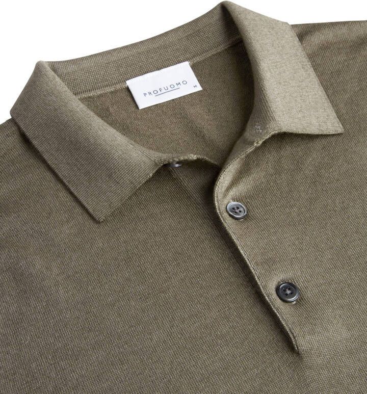 Profuomo Merino Polo Lange Mouwen Groen Heren