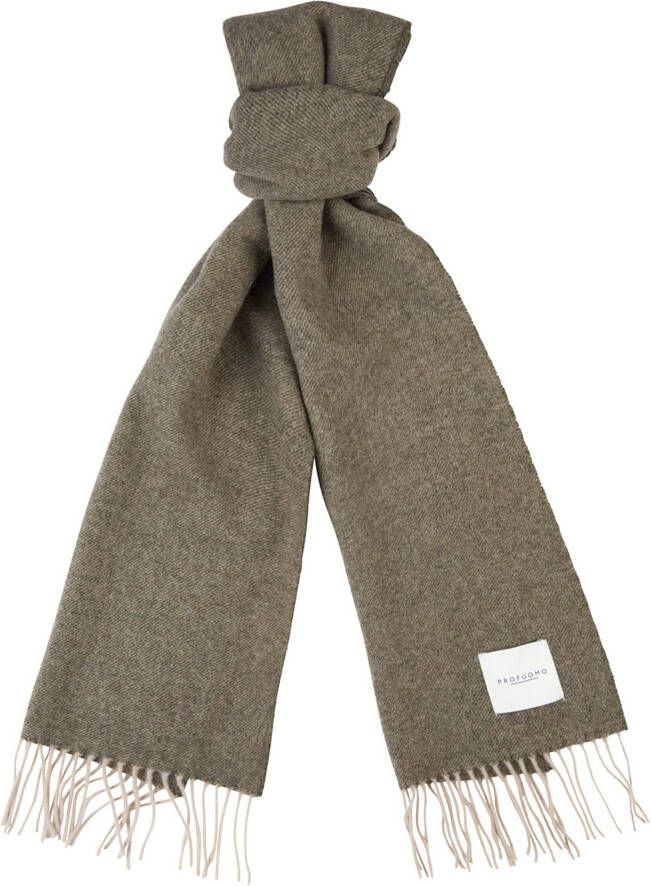 Profuomo Sjaal van lamswol met franjes 190 x 30 cm