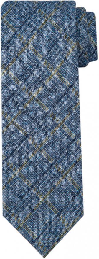 Profuomo Stropdas in zijdeblend met ruitdessin