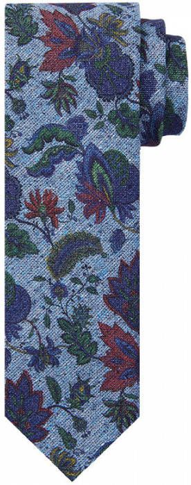 Profuomo Stropdas in zijdeblend met bloemendessin