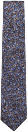 Profuomo Stropdas van zijde met bloemendessin