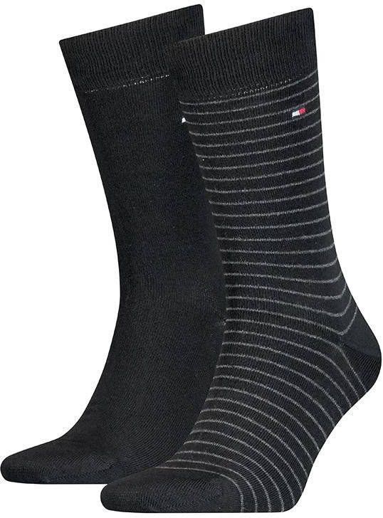 Tommy Hilfiger Sokken Men Small Stripe Sock 2P Zwart