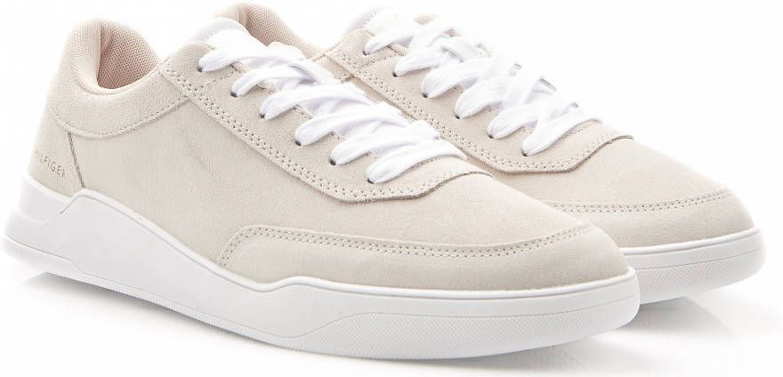 Tommy Hilfiger Damen Sneaker verhoogde cupsole suede , Wit, Heren
