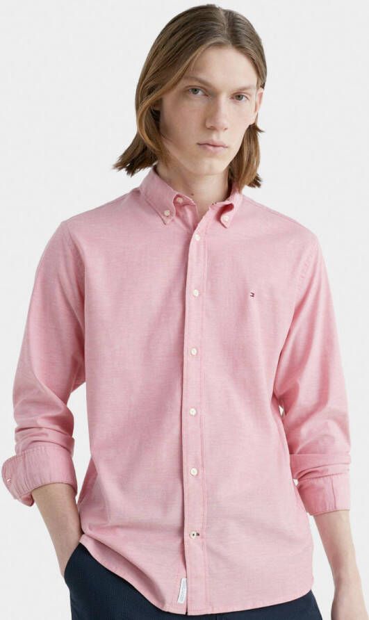 Tommy Hilfiger Pigment geverfd linnen shirt , Roze, Heren
