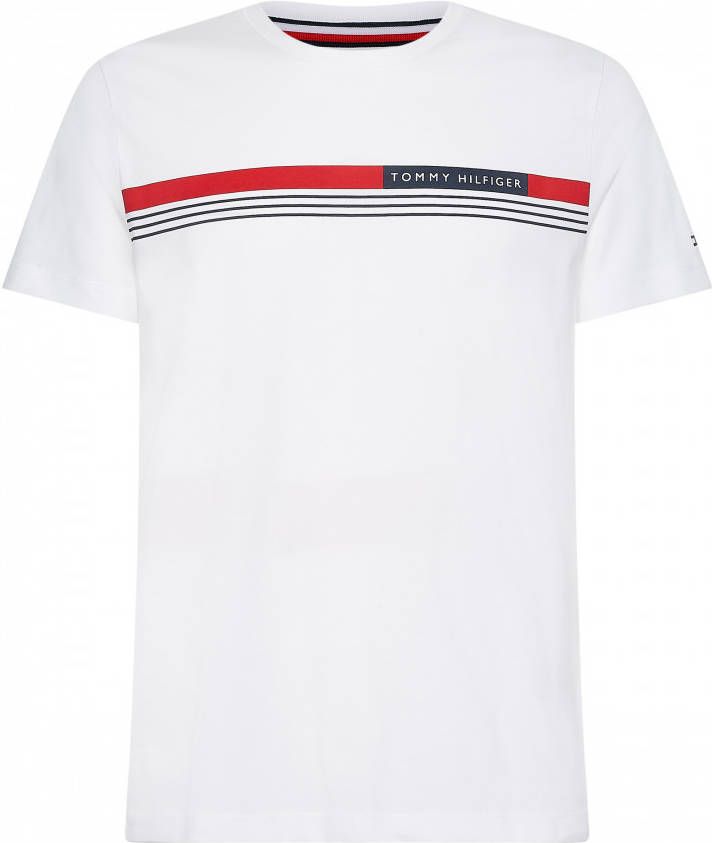 Tommy Hilfiger Corp Chest Logo T shirt mw0mw24558 ybr , Wit, Heren