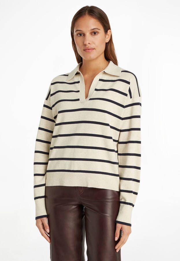 Tommy Hilfiger Gebreide trui SOFT STRIPE POLO SWEATER