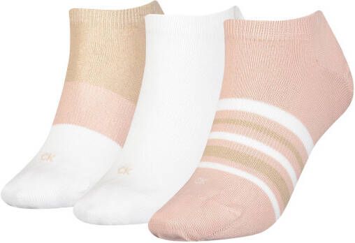 Calvin Klein sneakersokken set van 3 lichtroze