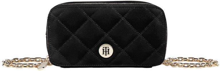 Tommy Hilfiger doorgestikte crossbody tas Honey zwart