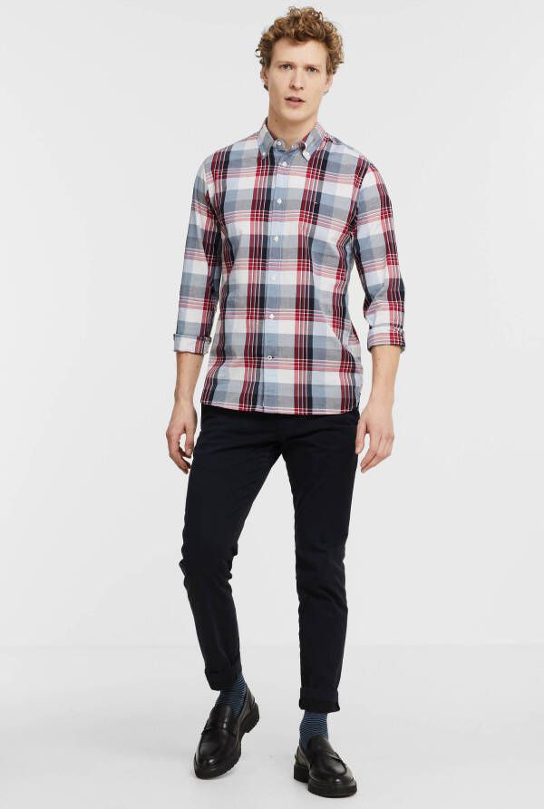 Tommy Hilfiger geruit slim fit overhemd van biologisch katoen desert sky/primary red/multi