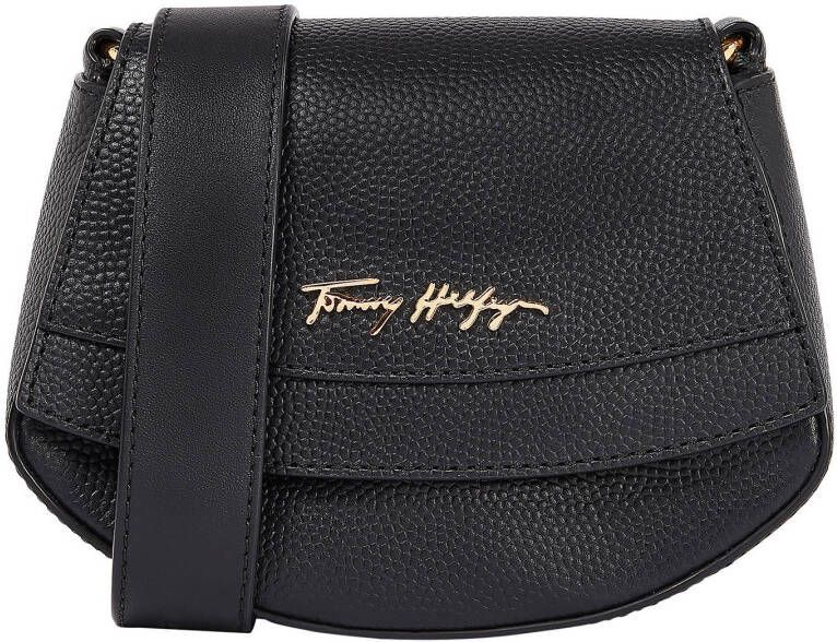 Tommy Hilfiger leren crossbody tas zwart