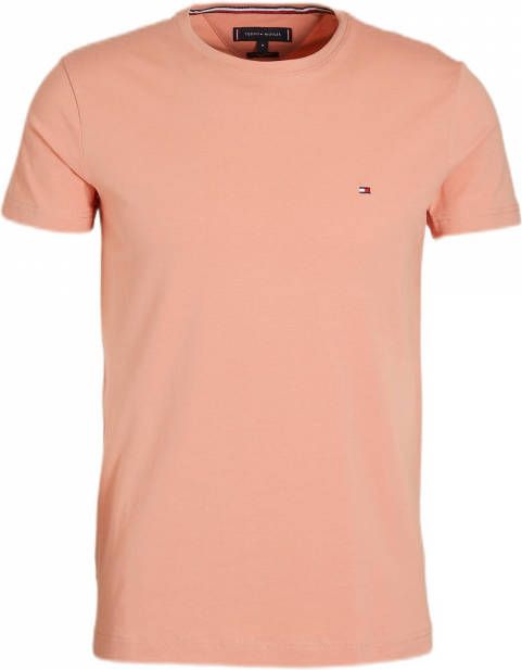 Tommy Hilfiger Slim Fit T Shirt ronde hals, Effen