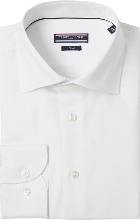 Tommy Hilfiger Tailored Regular Fit Overhemd wit, Effen
