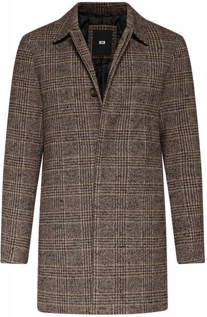 WE Fashion geruit flanellen regular fit overhemd black uni