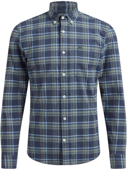 WE Fashion geruit flanellen slim fit overhemd ink