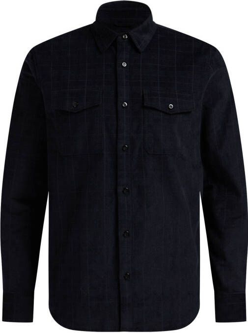 WE Fashion geruit regular fit overshirt black
