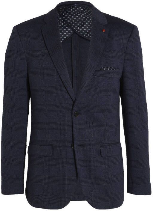 WE Fashion geruit slim fit colbert donkerblauw