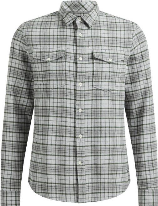 WE Fashion geruit tall fit overhemd grijs